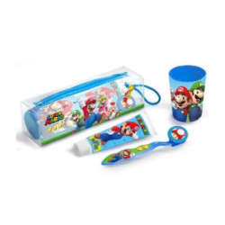 Neceser Supermario Vaso + Pasta Dental 75 Ml + Cepillo Dientes